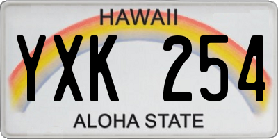 HI license plate YXK254