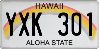 HI license plate YXK301