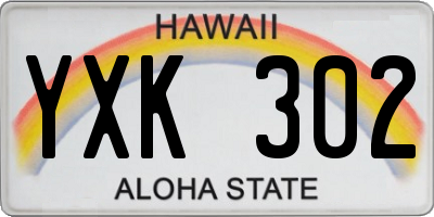 HI license plate YXK302