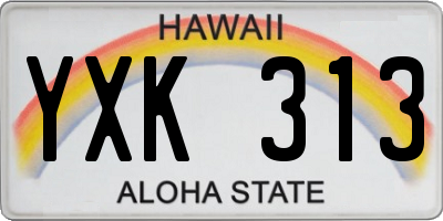 HI license plate YXK313