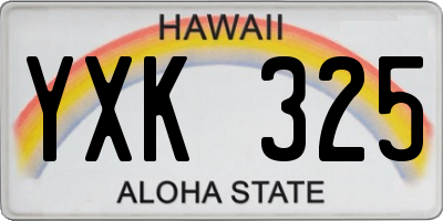HI license plate YXK325