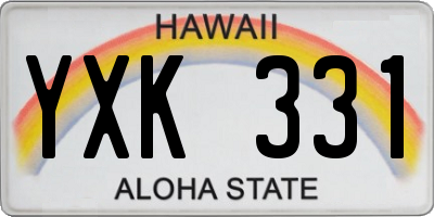 HI license plate YXK331