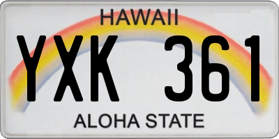 HI license plate YXK361