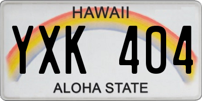 HI license plate YXK404