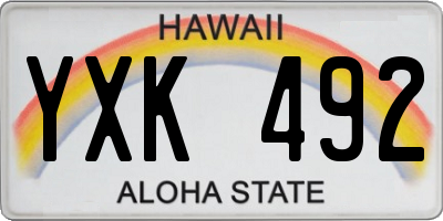 HI license plate YXK492
