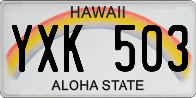 HI license plate YXK503