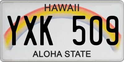 HI license plate YXK509
