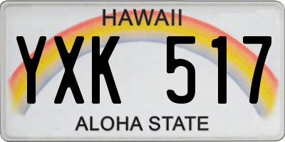 HI license plate YXK517