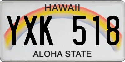 HI license plate YXK518