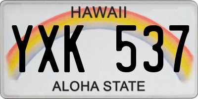 HI license plate YXK537