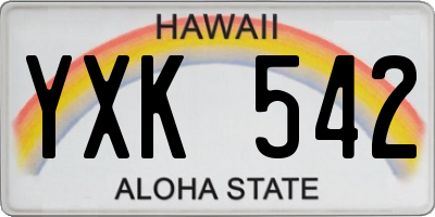 HI license plate YXK542