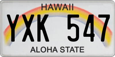 HI license plate YXK547