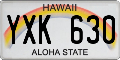HI license plate YXK630