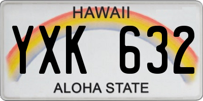 HI license plate YXK632