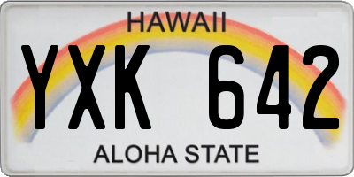HI license plate YXK642