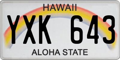 HI license plate YXK643