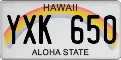 HI license plate YXK650