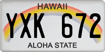 HI license plate YXK672