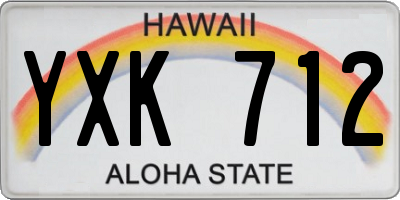HI license plate YXK712