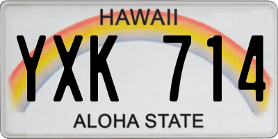 HI license plate YXK714