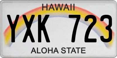 HI license plate YXK723