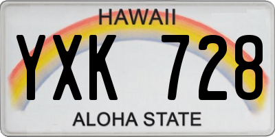 HI license plate YXK728