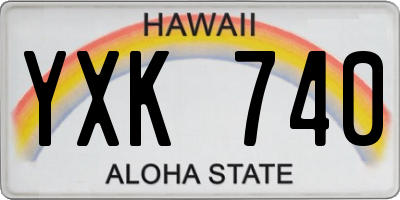 HI license plate YXK740