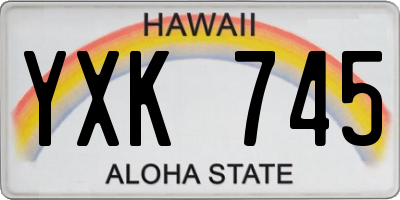 HI license plate YXK745