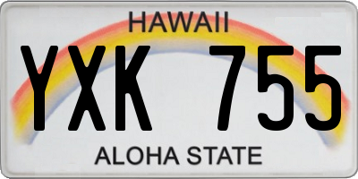 HI license plate YXK755