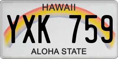 HI license plate YXK759