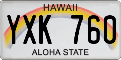 HI license plate YXK760