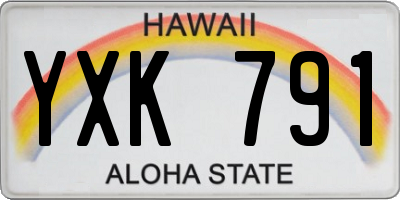 HI license plate YXK791