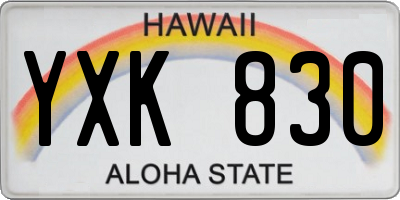 HI license plate YXK830