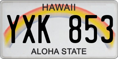 HI license plate YXK853