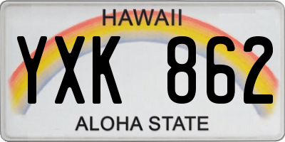 HI license plate YXK862