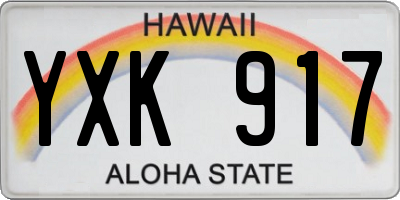 HI license plate YXK917