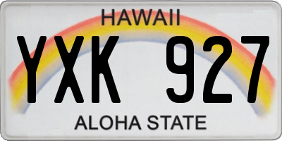 HI license plate YXK927