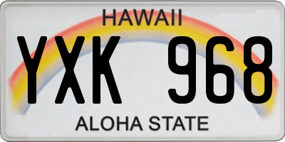 HI license plate YXK968