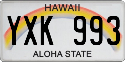 HI license plate YXK993