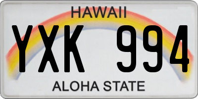 HI license plate YXK994