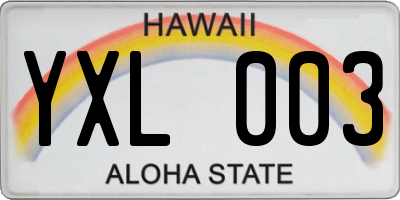 HI license plate YXL003