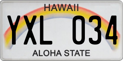 HI license plate YXL034