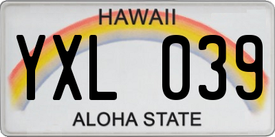 HI license plate YXL039