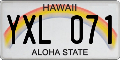 HI license plate YXL071