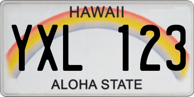 HI license plate YXL123
