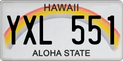HI license plate YXL551
