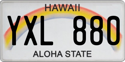 HI license plate YXL880