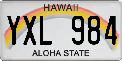 HI license plate YXL984