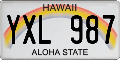 HI license plate YXL987