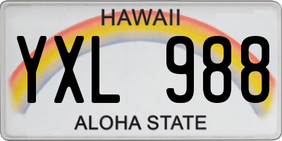 HI license plate YXL988